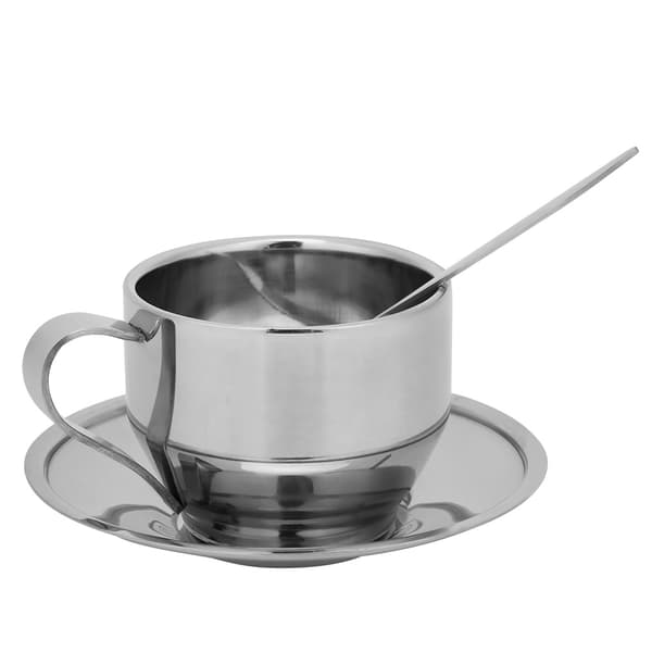 Rustfri kaffekopper med anti-skoldning, espressokopper med ske og underkop, service_tfrf