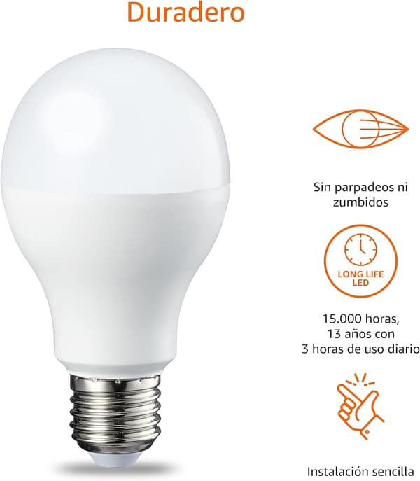 E27 LED Edison screw bulb, 13W (100W equivalent), cool white, non-dimmable, 2-pack, CRI80 [Energy class E]