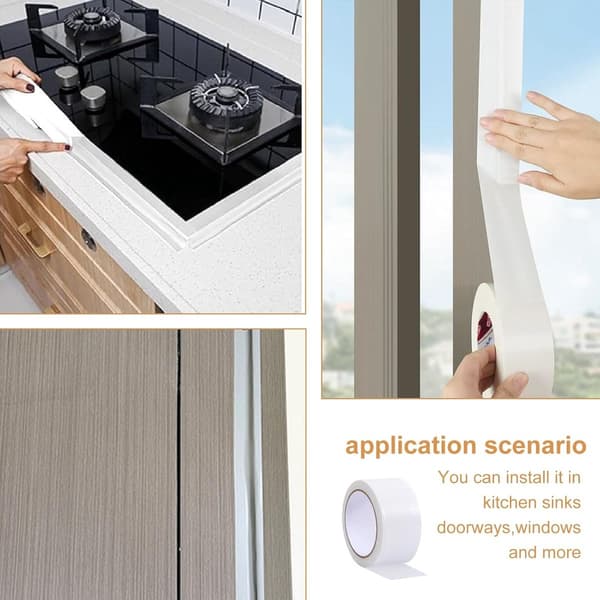 TransHArent Waterproof Sealing Tape, High-Adhesion Single-Sided Tape For Winter Windows And Doors, 2 Rolls, 5 Cm x 3 M