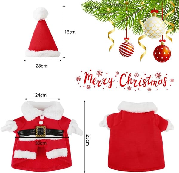 (S) Kat Juleoutfit, Legendog Julekæledyrstøj Søde Julemanden