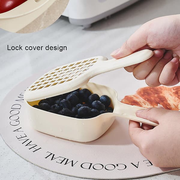Handheld Drain Basket Kitchen Wash Strainer with Handle Reusable Compact Size Fruit Vegetables