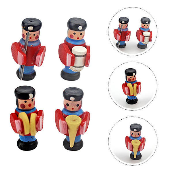 4 stk Mini Trommeslager Modell Lekehuspynt Tredukkedekor Miniatyr Layout Rekvisitt Rød 2.5X1.7X1.7CM Red 2.5X1.7X1.7CM