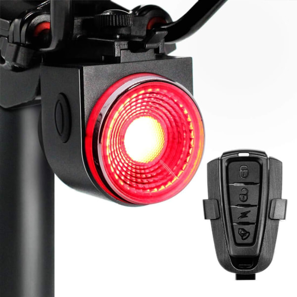（2stk）Bremselys for sykkel bak USB oppladbart trådløst tyverialarm baklys automatisk rød LED blinkende baklys Vanntett landeveissykling High Lum