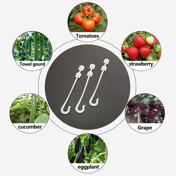 100 Stykker 9,5 CM Tomatholdere Clips Tomatplanter J Form til T
