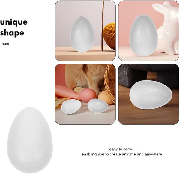 100 hvite 50 mm isopor egg til påskehåndverk DIY-maling glatte kunstige eggkuler
