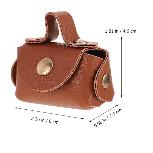 Lille Pengeskrin Miniature Håndtaske Til At Åbne Baby Pige Taske Legetøj Kaffe 6x2.5cm