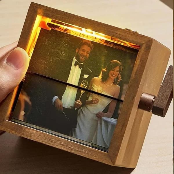 Personlig træfotoboks til par - Tilpasset minde med billede Romantisk Valentinsdagsgave til kæreste G