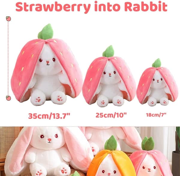 (Carrot Rabbit, 25 cm) Strawberry Rabbit transformed into a small Ra