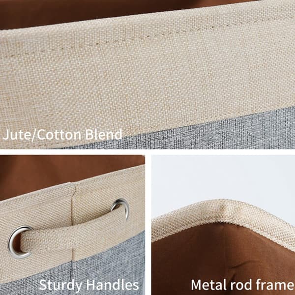 Laundry Basket Cotton and Linen Foldable Removable Simple Appearance Yellow Home Storage Box