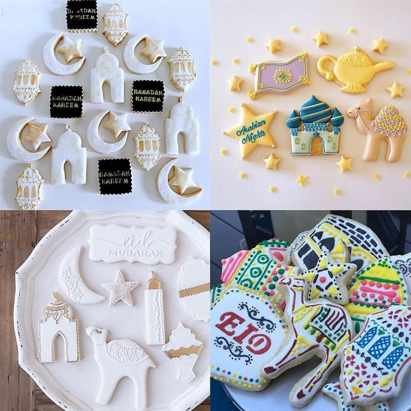 Ramadan-formede kakeformer i rustfritt stål - Bakestøper til fondant