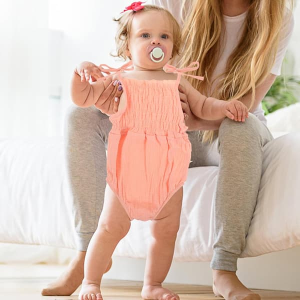 Bomull Lin Romper med Justerbare Stropper for Sommeren