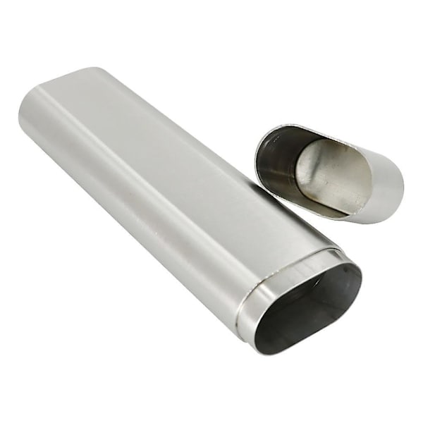 Reseförvaringsrör för cigarrer i metall, lufttät cigarrlåda i rostfritt stål, reseförvaringsrör för cigarrer, bärbar cigarrhållare, silver, 18 x 4,4 cm