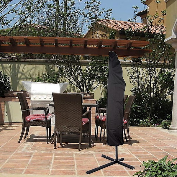 Strandparasol Stativ Udendørs Parasol Skygge Parasol Organizer Parasol Bærepose Sort 205X48cm Black 205X48cm