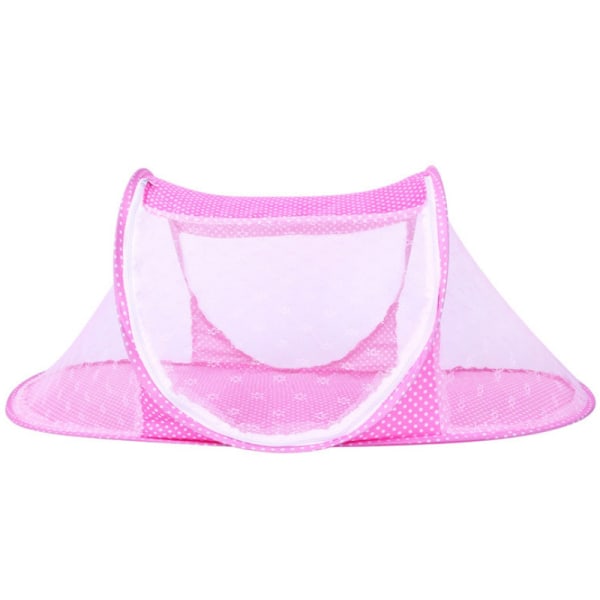 Pink myggenet til babyseng, sammenfoldelig babymyggenet Babysengetøj Bærbart babymyggenet til sommertilbehør til E