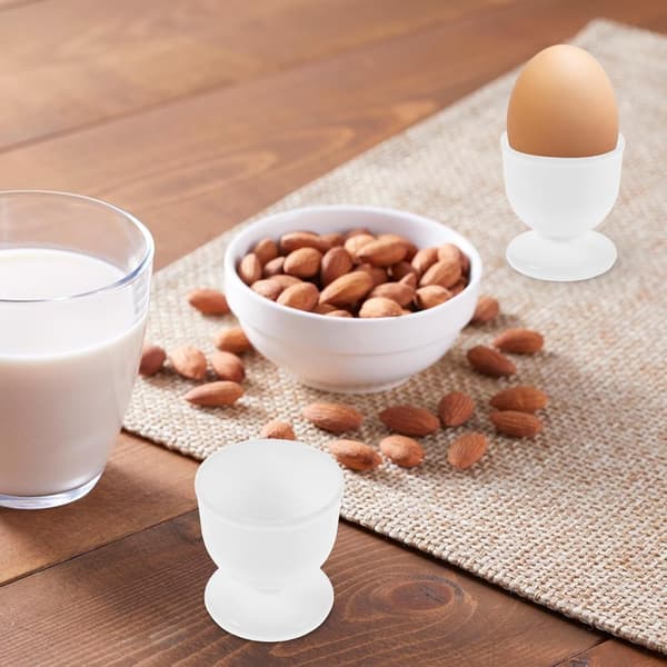 6 Pieces Reusable Egg Cups in White PP Material for Multiple People, Chicken Egg Holder