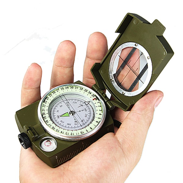 Militär kompass, vattentät och skakbar med kartmätare avståndskalkylator, påse för camping, vandring