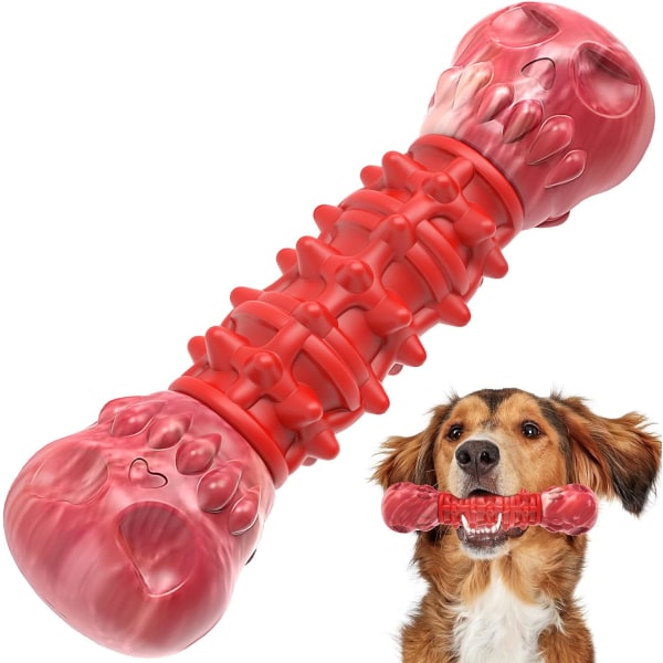 Uforgængelig Hundelegetøj Stor Hund, Interaktiv Hundekogt Ben Holdbar Hundespil Gummi Tandbørste til Mellemstore og Store Hvalpe Kæledyr