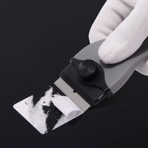 Sort - 2 stk. glas-keramisk pladeskraber med 20 plastik skrabere + 20 metalblade til fjernelse af etiketter