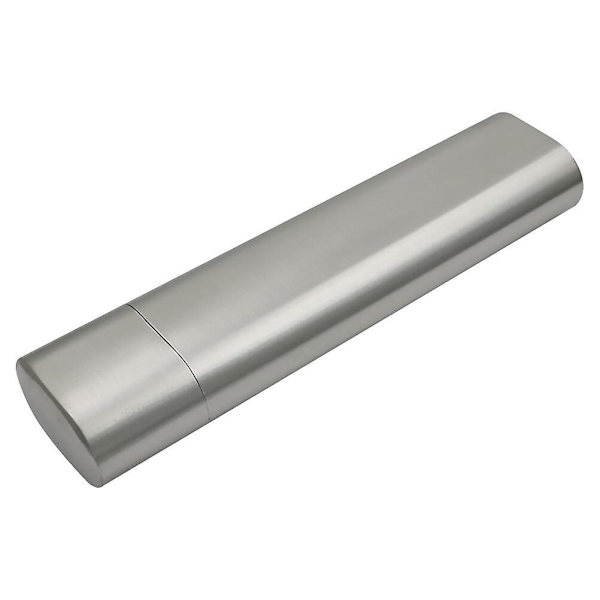Reseförvaringsrör för cigarrer i metall, lufttät cigarrlåda i rostfritt stål, reseförvaringsrör för cigarrer, bärbar cigarrhållare, silver, 18 x 4,4 cm