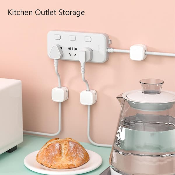 Magnetic Cable Holder, Desktop Cable Organizer, Hide Phone Charging Cable Holder (White)