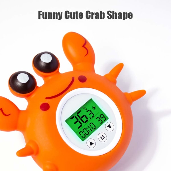 Flytande baby , badtermometer med rumstemperatur Trefärgad Fahrenheit bakgrundsbelyst display