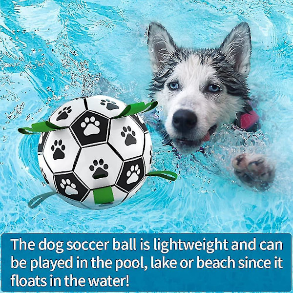 Hundboll Fotboll med Greppflikar, Interaktiva Hundleksaker för Dra-kamp, Valp Födelsedagspresenter, Hunddragleksak, Hundvattenleksak, Hållbara Hundbollar för Hund