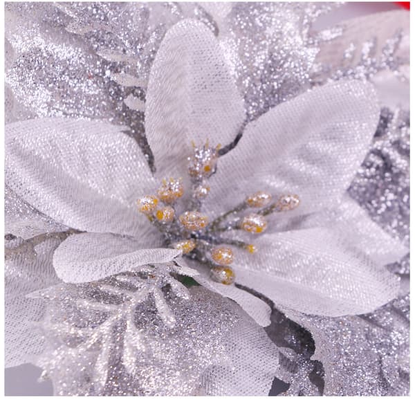 15 kunstige juleblomster, dekorative juleblomster