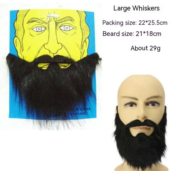 Fest Fake Beards Fake Barter Funny Beard Fake Whisker Ansiktshår Kostymetilbehør med justerbart elastisk tau f