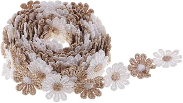 15 meter/påse bandspets tyg prästkrage blomma broderi spets revben