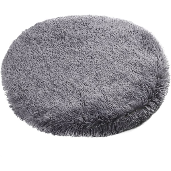 Super Soft and Fluffy Plush Pet Mattress, Dog Bed, Cat Bed, Pet Supplies, Pet Floor Mat, Suitable for 4kg Pets, Dark Gray, Round D