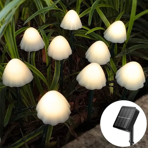 12-LED solcellelamper sopp utendørsbelysning lamper hagedekorasjon varmhvit LED hagelampe