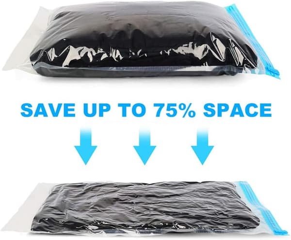 Compression Bags - Travel Essentials 12-Pack, Space-Saving, No Vacuum or Pump Needed, Storage Accessories and Home Organizer