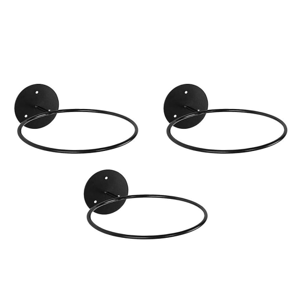 3 stk Utendørs Potter Veggkuler Holder Kuler Display Stativ Basketball Dekor Basketball Display Holdere Svart 23.5x18.5cm
