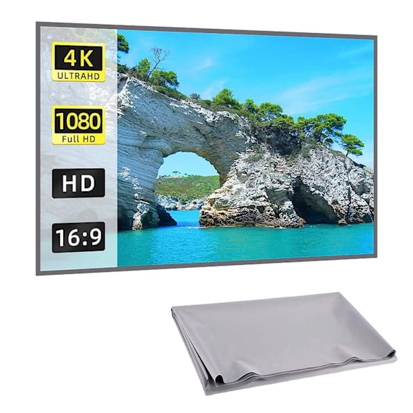 Högdefinitions 4K Vikbar Icke-perforerad Anti-ljusgardin 16:9Gary