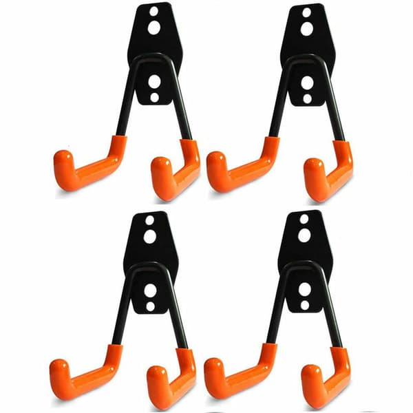 4 Pcs Garage Hooks, Garage Storage Hooks, Hanging Hooks, Steel Wall Hooks - Non-Slip Coating