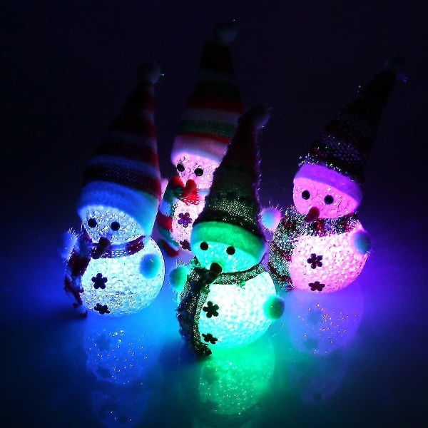 8 Pack Christmas Night Lights, lumiukon muotoiset moniväriset lumiukon led-koristevalot