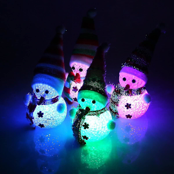 8-pack Julnattlampor, Snögubbeformade Flerfärgade Snögubbe LED Dekorationslampor