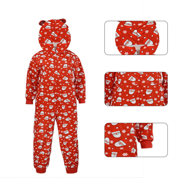 Jule-jumpsuit, Nyhet Jul Trykk Lang Ermet Romper, Morsom En Hel Pyjamas Med Glidelås Bak Funksjon: XLKid