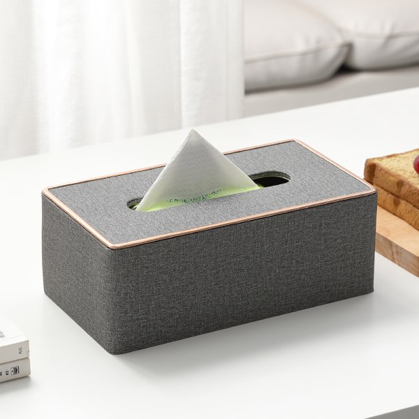 Pappershållare, Läder Pappershållare Rektangulär Kleenex Pappershållare för Hem/Kontor/Bil Dekoration 9.4*25*13.8CM
