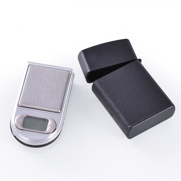 0,01~200g Mini Digital Lommelygte-Stil Lommevægt Sort