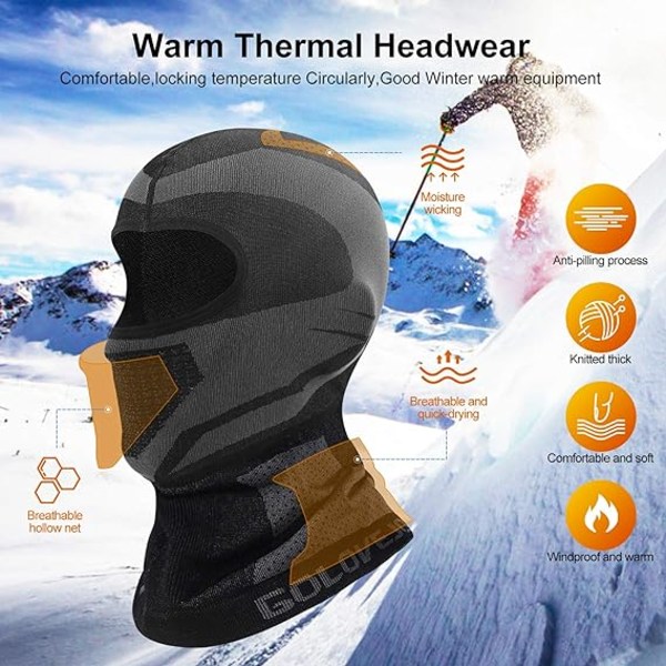 Vindtett termisk fleece balaclava for ski og motorsykkel
