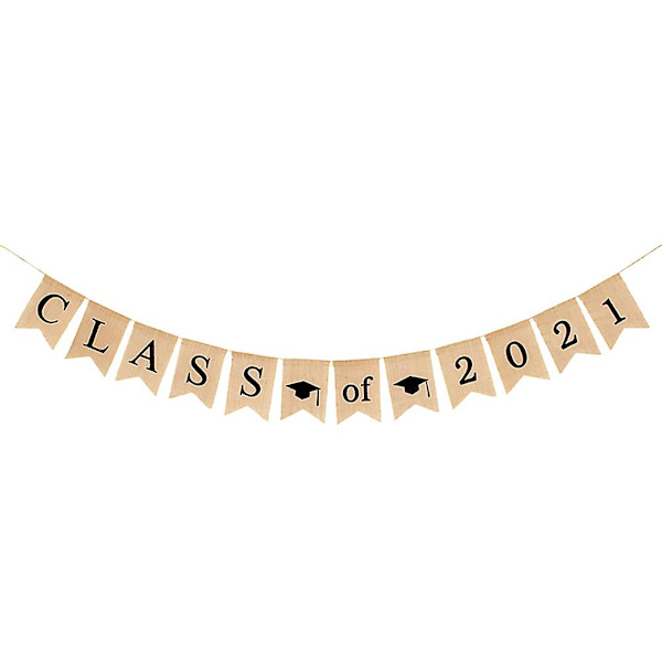 1 stk. Graduation Party Banner Klasse af 2021 Party Bunting (assorteret farve) Assorteret farve 18X13CM