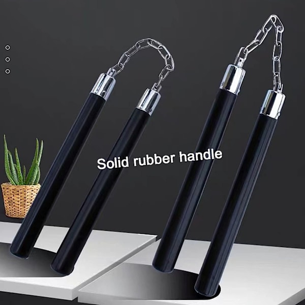 (1 stk) Nunchucks Sikker Solid Gummi Trænings Nunchucks Nunchakus med Stål Kæde og Kugleleje System, Øvelse, Træning