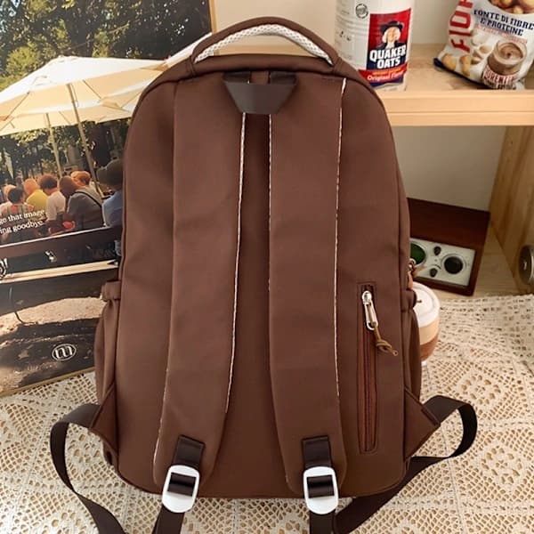 Cute Capybara Backpack for Girls with Plush Keychain, Preppy School Bag [JUN]