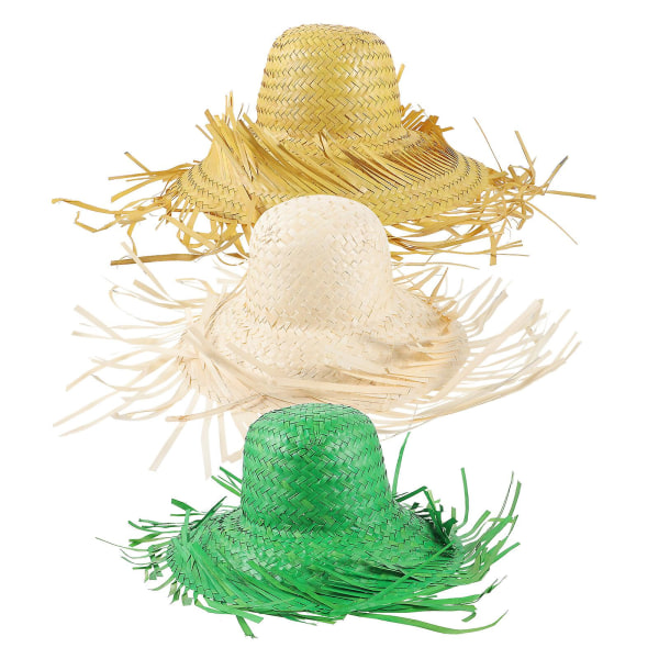 3kpl Hawaii-tyylinen kudottu rantahattu Kesäkäsityöhattu monitoimihattu ulkona hattu Valikoima Colo Assorted Color 45x45cm