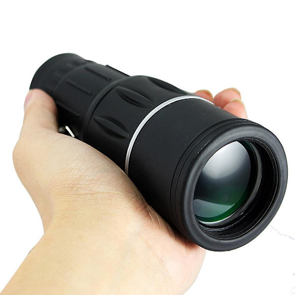 16x52 Zoom Optisk HD Linse Monokular Teleskop + Stativ + Klip Til Universal Telefon Sort