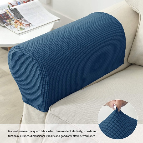 Set med 2 Jacquard Stretch Sofa Armrest Covers Anti-Slip Protector Covers