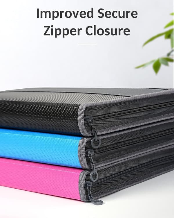 Accordion Folder with Security Zipper, Expandable Folder with 13 Pockets and Front Pen Pocket, Receipt Collector
