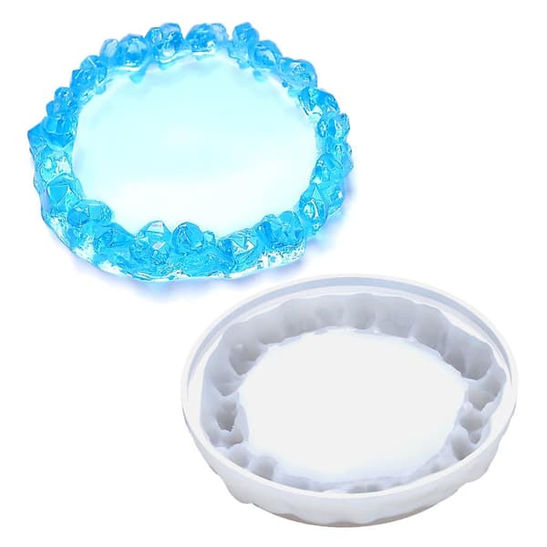Silicone Mold for Crystal Cluster Coaster for Resin Cement Casting