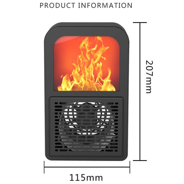 Hjem Mini Desktop Heater Rask Oppvarming Simulering Peis Flamme Heater Kontor Hjem